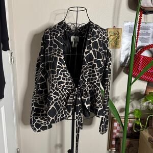 Ice Vintage Wrap Front Giraffe Print Blouse 8